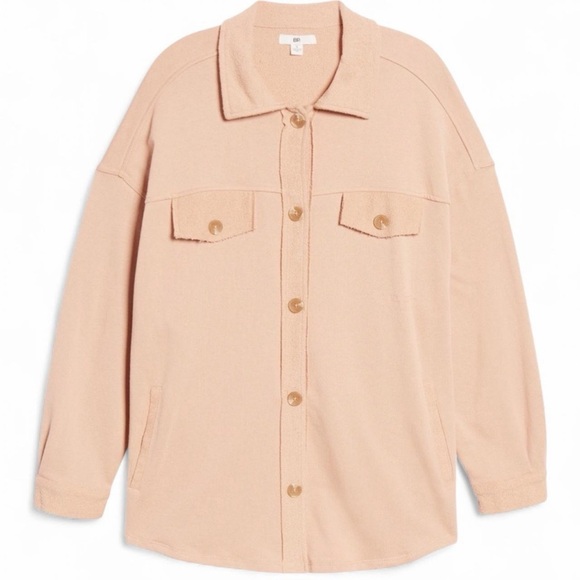 BP Oversized Shacket Shirt Jacket Tan Nougat L - Picture 10 of 14